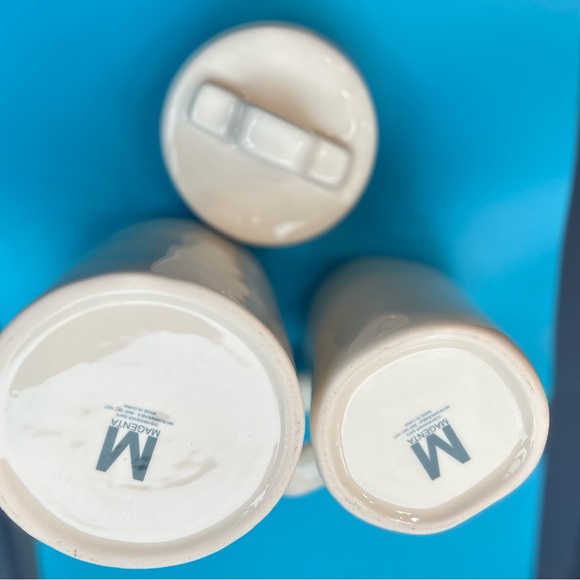 Great anytime gift Rae Dunn 3 pc XOXO white canister w/lid & coffee mug. - Picture 4 of 5